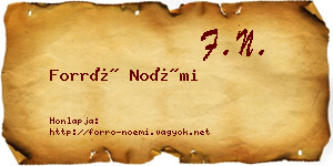 Forró Noémi névjegykártya