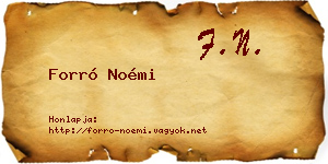 Forró Noémi névjegykártya